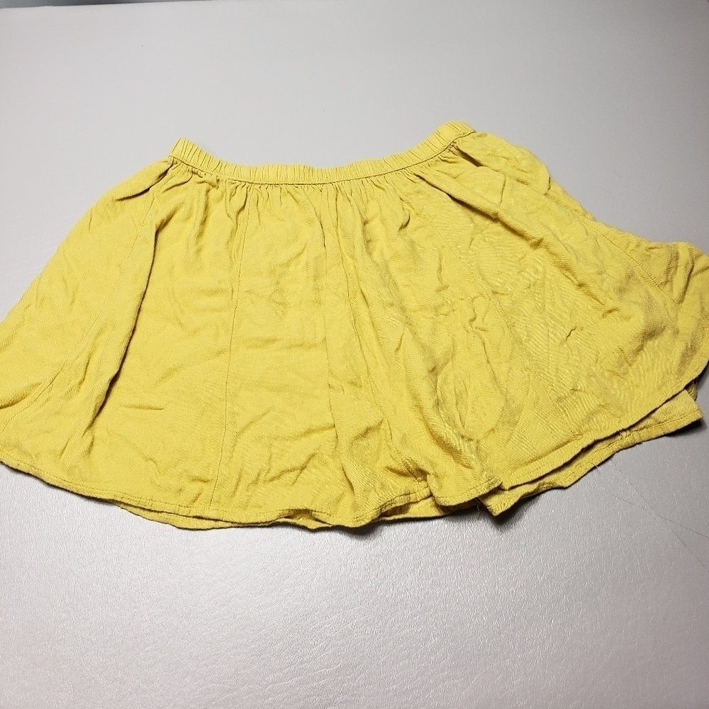 gap factory mustard yellow stretchy mini skirt women's size medium